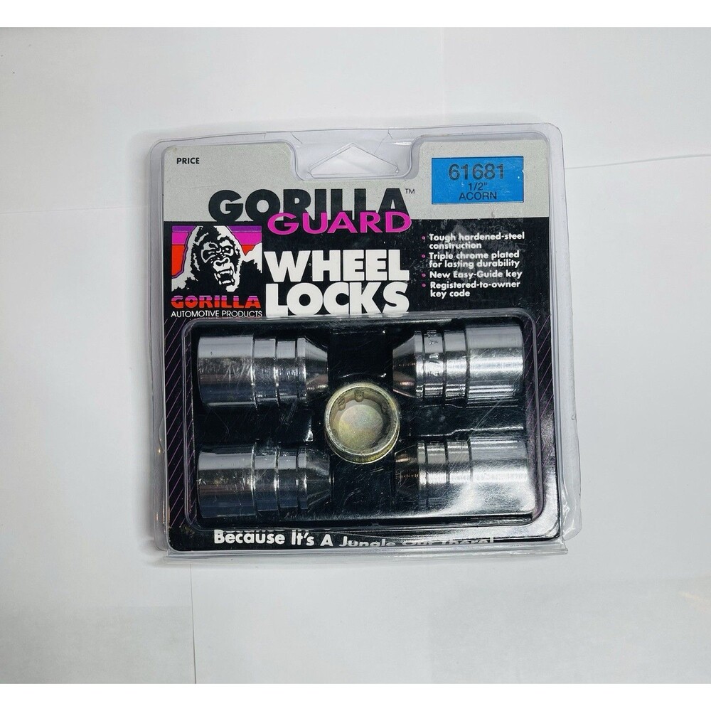Gorilla Automotive 61681 Wheel Lock Set 1/2-20 Acorn Chrome Lug Nut Locks New